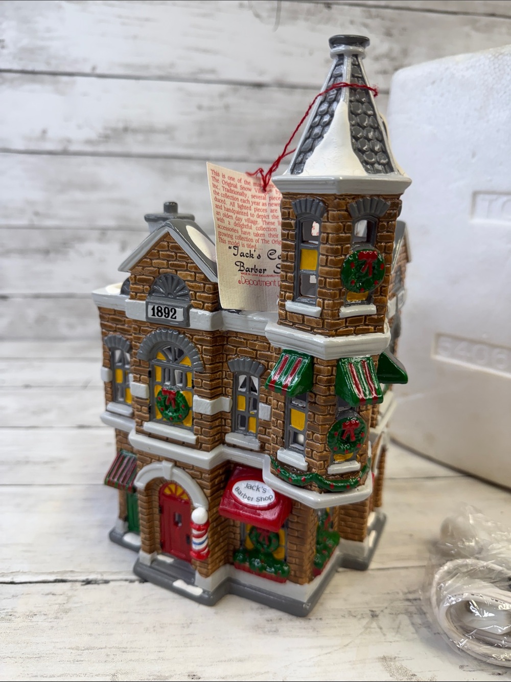 Department 56 The Original Snow Village “Jack's Corner Barber Shop” #5406-2